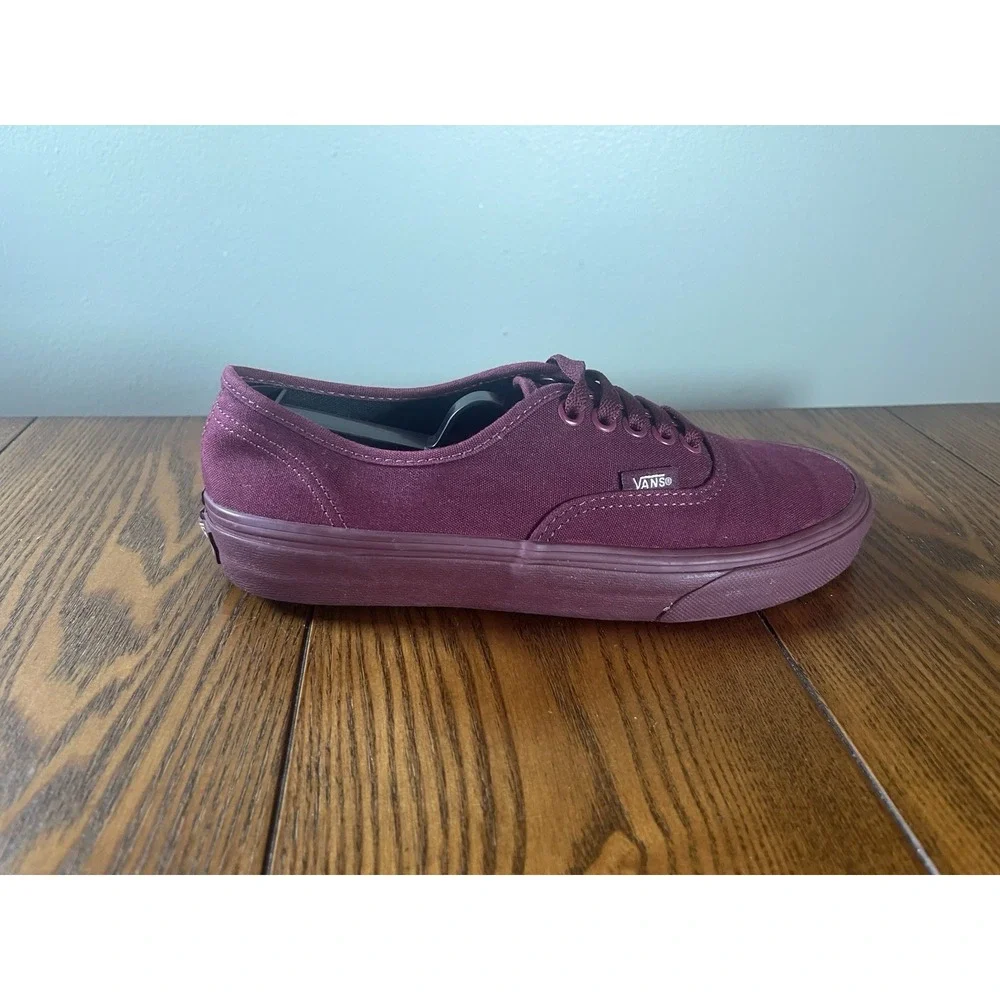 Vans Unisex Men's 6.5 Women's 8 Maroon Authentic Low Top Red Skate Shoe